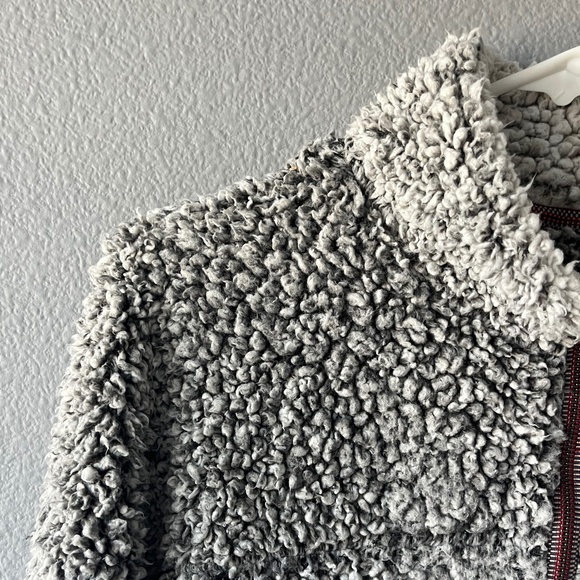 True Grit - Women Sherpa 1/4 Zip Grey Pullover - Picture 5 of 11